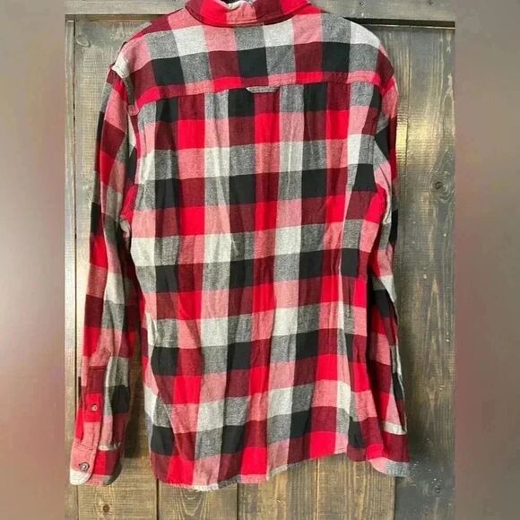 Urban Pipeline Men's Long Sleeve Button Up‎ Plaid Flannel Shirt M Red Black E60 - Picture 2 of 5